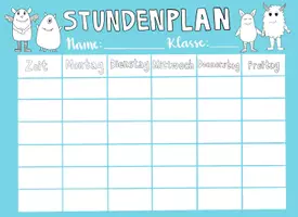 Vorschau - Arbeitsblätter - Stundenplan Monster, Stundenplan für die Grundschule - Seite 2