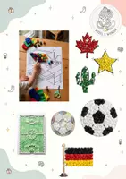 Vorschau - Mal- und Bastelvorlagen - Fußball-WM Weltmeisterschaft 2026 - Basteln mit Krepppapier | Feinmotorik & Kreativität für Kita, Vorschule & Grundschule - Seite 1