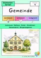 Vorschau - Stundenentwürfe - Gemeinde Klasse 4 | Kommune, Rathaus, Ämter, Einnahmen, Gemeinderat und Bürgerbegehren für HSU und Sachunterricht · Materialpaket - Seite 1