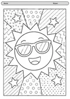 Vorschau - Mal- und Bastelvorlagen - Pop-Art Sommer Ausmalbilder – Sommerliche Malvorlagen für die Grundschule | Freebie | Vertretungsstunde - Seite 1