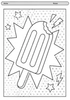 Vorschau - Mal- und Bastelvorlagen - Pop-Art Sommer Ausmalbilder – Sommerliche Malvorlagen für die Grundschule | Freebie | Vertretungsstunde - Seite 2