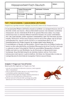 Vorschau - Arbeitsblätter - Sachtexte Inhaltsangabe Klassenarbeit Deutsch Klasse 6 - Seite 1
