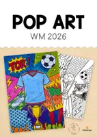 Vorschau - Mal- und Bastelvorlagen - Fußball-WM 2026: Pop Art-Kunst (Malvorlagen) - Deckblatt