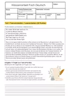 Vorschau - Arbeitsblätter - Gedichte schreiben Klassenarbeit Klasse 6 - Seite 1