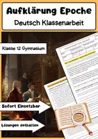 Vorschau - Arbeitsblätter - Aufklärung Epoche Gedichtanalyse Klassenarbeit Klasse 12 - Deckblatt