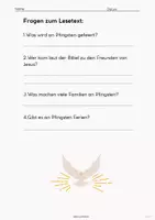 Vorschau - Arbeitsblätter - Religion /Ethik Was ist Pfingsten? Pfingsten Grundschule Arbeitsblatt PDF – Lesetext & Aufgaben mit Lösungen 🕊️ab der 2.Klasse - Seite 2