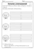Vorschau - Arbeitsblätter - Wortartentraining: Unterwasserwelt I Wörter suchen und sortieren I Kl. 2-4 - Seite 2