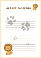 Vorschau - Arbeitsblätter - Löwe Geburtstagspost - Deckblatt
