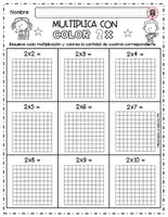 Vista previa - Hojas de trabajo - MULTIPLICA CON COLOR LAS TABLAS X 10 - página 1
