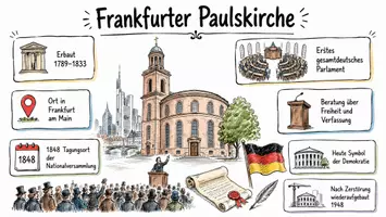 Vorschau - Arbeitsblätter - Arbeitsblätter zum Thema "Frankfurter Paulskirche" + Lösung & MP3 + Mindmap + Infografik - Seite 1