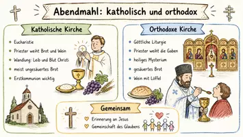 Vorschau - Arbeitsblätter - Lernposter + Arbeitsblätter zum Thema "Abendmahl in der Katholischen und in der Orthodoxen Kirche" + Lösung & MP3 + Mindmap + Infografik - Seite 2