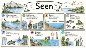 Vorschau - Arbeitsblätter - Lernposter + AB mit Fragen zum Thema "Seen" + Lösungsblatt + Infografik - Seite 2
