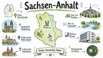 Vorschau - Arbeitsblätter - Arbeitsblatt "Sachsen-Anhalt" + Onlineübung & MP3 + Mindmap + Infografik - Seite 1
