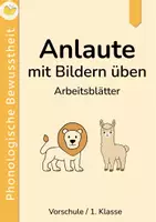 Vorschau - Arbeitsblätter - Anlaute mit Bildern üben | Phonologische Bewusstheit | Vorschule & 1. Klasse - Deckblatt