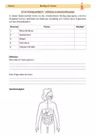 Vorschau - Stationenlernen - Stationsarbeit: Verdauungsorgane - Deckblatt
