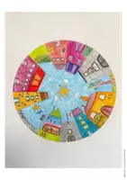 Vorschau - Arbeitsblätter - Stadt im Rundbild - Kunstunterricht Klasse 4, Kunst Klasse 5, kreatives Zeichnen - Seite 2