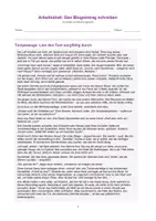 Vorschau - Arbeitsblätter - Ömers Team: Den Blogeintrag schreiben - Seite 1