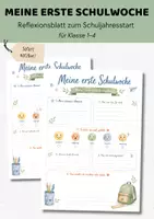 Vorschau - Arbeitsblätter - Kostenloses Arbeitsblatt Schuljahresbeginn | Reflexionsblatt erste Schulwoche Klasse 1–4 - Deckblatt