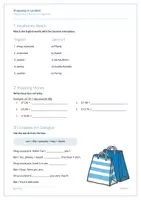 Vorschau - Arbeitsblätter - Shopping in London - Simple Present & Present Progressive - Seite 1