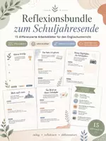 Vorschau - Arbeitsblätter - Schuljahresende Reflexions-Bundle – 15 Arbeitsblätter für Rückblick & Ausblick (Grundschule, Sek I & Oberstufe) - Deckblatt