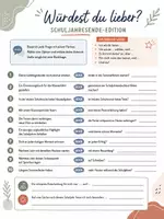 Vorschau - Arbeitsblätter - Würdest du lieber? Schuljahresende – Gesprächsimpulse und Reflexion für Grundschule, Sek I und Oberstufe - Seite 2