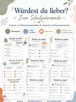 Vorschau - Arbeitsblätter - Würdest du lieber? Schuljahresende – Gesprächsimpulse und Reflexion für Grundschule, Sek I und Oberstufe - Deckblatt