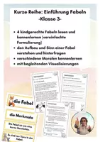 Vorschau - Arbeitsblätter - Fabeln: eine kurze Reihe zur Einführung - Deckblatt