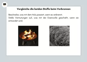 Vorschau - Arbeitsblätter - Schülerexperiment: Verbrennen von Eisenwolle (geplante Doppelstunde) - Seite 1