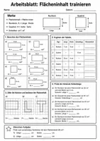 Vorschau - Arbeitsblätter - Flächeninhalt berechnen (Arbeitsblätter+Lösung) - Seite 1