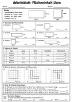 Vorschau - Arbeitsblätter - Flächeninhalt berechnen (Arbeitsblätter+Lösung) - Seite 2