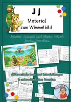 Vorschau - Arbeitsblätter - Buchstabe J j: Material zum Wimmelbild - Deckblatt