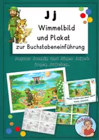 Vorschau - Poster - Buchstabe J j: Wimmelbild/Plakat zur Buchstabeneinführung - Deckblatt
