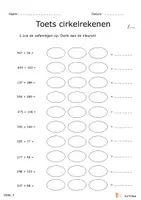 Voorbeeld - Toets cirkelrekenen + tot 1000 (ZB, 1x brug, 2x brug) - Pagina 2