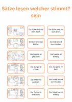 Vorschau - Arbeitsblätter - Leseverständnis Satzbasis: Welcher Satz stimmt? - Seite 1