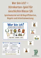 Vorschau - Spiele - Wer bin ich? – Stirnkarten-Spiel für Geschichte Klasse 5/6 - Spielmaterial mit 60 Begriffskarten, Regeln und Arbeitsanweisung - Deckblatt