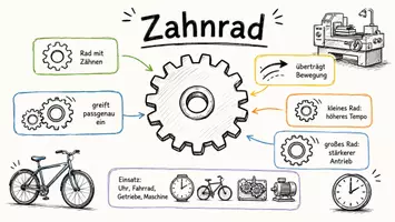 Vorschau - Arbeitsblätter - Arbeitsblätter zum Thema "Zahnrad" + Lösung & MP3 + Mindmap + Infografik - Seite 1