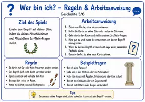 Vorschau - Spiele - Wer bin ich? – Stirnkarten-Spiel für Geschichte Klasse 5/6 - Spielmaterial mit 60 Begriffskarten, Regeln und Arbeitsanweisung - Seite 2