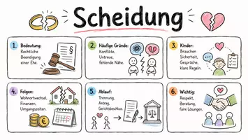 Vorschau - Arbeitsblätter - Arbeitsblätter zum Thema "Scheidung" + Lösung & MP3 + Mindmap + Infografik - Seite 1