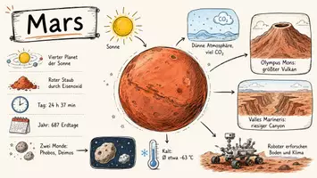 Vorschau - Arbeitsblätter - Arbeitsblätter zum Thema "Mars" + Lösung & MP3 + Mindmap + Infografik - Seite 1