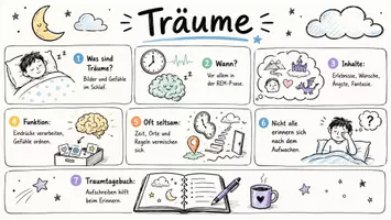 Vorschau - Arbeitsblätter - AB mit Fragen zum Thema "Traum" + Lösungsblatt + Mindmap + Infografik - Seite 1