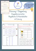 Vorschau - Arbeitsblätter - Doppelkonsonanten - kurze Vokale - Klasse 3-5 - Regelkarte, Arbeitsblätter - Deckblatt