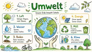 Vorschau - Arbeitsblätter - Arbeitsblätter zum Thema "Umwelt" + Lösung & MP3 + Mindmap + Infografik - Seite 1