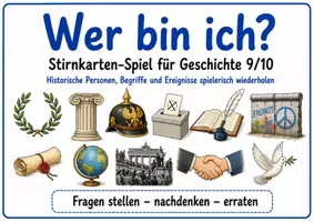 Vorschau - Spiele - Wer bin ich? – Stirnkarten-Spiel für Geschichte Klasse 9/10 - Spielmaterial mit 60 Begriffskarten, Regeln und Arbeitsanweisung - Seite 1