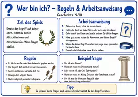 Vorschau - Spiele - Wer bin ich? – Stirnkarten-Spiel für Geschichte Klasse 9/10 - Spielmaterial mit 60 Begriffskarten, Regeln und Arbeitsanweisung - Seite 2