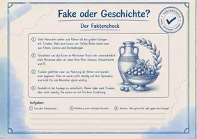 Vorschau - Arbeitsblätter - Fake oder Geschichte? – Aßen die Römer wirklich ständig Trauben? - 5-seitiges Faktencheck-Material mit Vermutungsphase, historischem Faktencheck, Mediencheck und begründetem Urteil - Seite 3