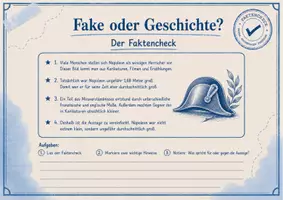 Vorschau - Arbeitsblätter - Fake oder Geschichte? – War Napoleon wirklich extrem klein? - 5-seitiges Faktencheck-Material mit Vermutungsphase, historischem Faktencheck, Mediencheck und begründetem Urteil - Seite 3