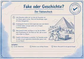 Vorschau - Arbeitsblätter - Fake oder Geschichte? – Bauten Sklaven wirklich die Pyramiden? - 5-seitiges Faktencheck-Material mit Vermutungsphase, historischem Faktencheck, Mediencheck und begründetem Urteil - Seite 3
