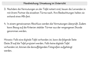 Vorschau - Arbeitsblätter - Stabilität von Türmen überprüfen - mit Handlungsorientierung - Seite 2