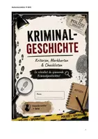 Vorschau - Stundenentwürfe - Die Kriminalgeschichte – Lernheft/ Merkkarten/Checkliste - Deckblatt