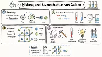 Vorschau - Arbeitsblätter - Arbeitsblatt "Bildung und Eigenschaften von Salzen" + interaktive Lösung & MP3 + Mindmap + Infografik - Seite 1
